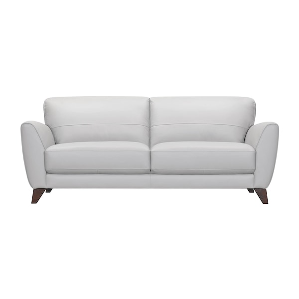 Armen Living Jedd Contemporary Sofa in Genuine Dove Gray Leather with Brown Wood Legs LCJD3DV - main